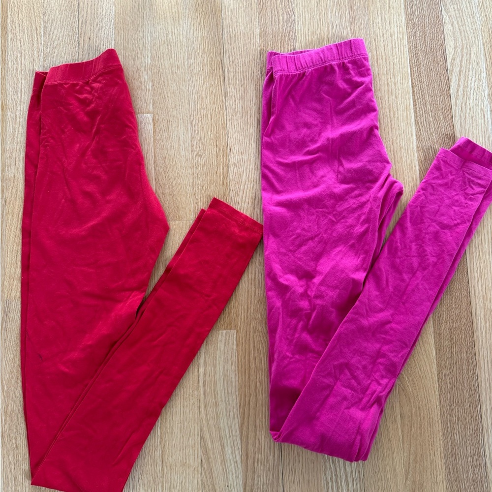 Femmora BUNDLE of 2 Women's Cotton Red and Pink Leggings